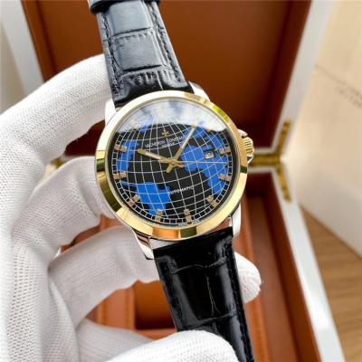 Replica Overseas A21j Automatic Movement Mens Watch Earth Dial Leather Strap B E149