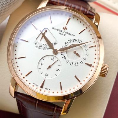 Replica Patrimony A21j Automatic Movement Mens Watch White Dial Leather Strap E150