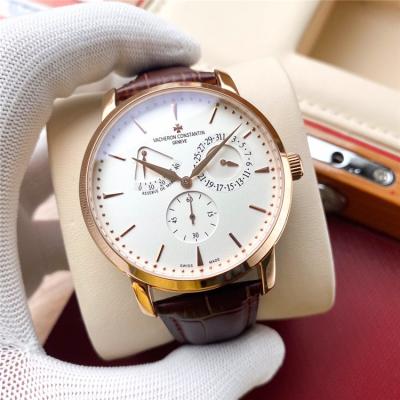 Replica Patrimony A21j Automatic Movement Mens Watch White Dial Leather Strap E150