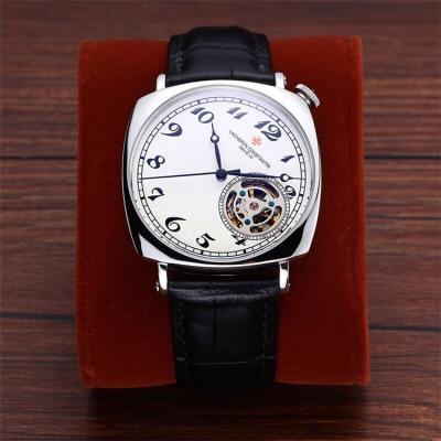 Replica Harmony A21j Automatic Movement Mens Watch White Tourbillon Dial Leather Strap E151