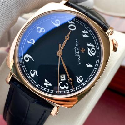 Replica Harmony A21j Automatic Movement Mens Watch Black Dial Leather Strap A E156