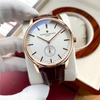 Replica Traditionnelle A21j Automatic Movement Mens Watch White Dial Leather Strap A E158