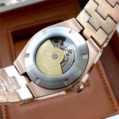 Replica Overseas A2813 Automatic Movement Mens Watch Silver Dial Rose Gold C E159