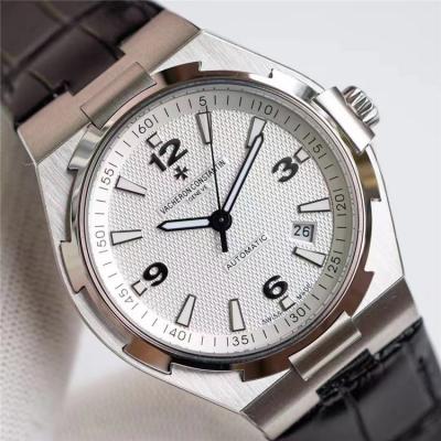 Overseas A21j Automatic Movement Mens Watch White Dial Leather Strap B E169