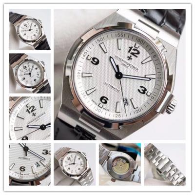 Overseas A21j Automatic Movement Mens Watch White Dial Leather Strap B E169