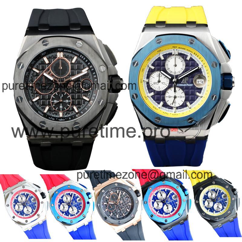 Z16 26400 Royal Oak Offshore Miyota Quartz Chronograph Black Dial Color Rubber 12 Styles