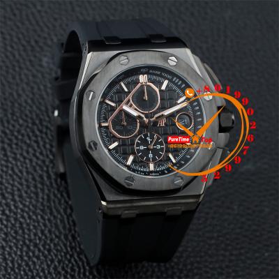 Z16 26400 Royal Oak Offshore Miyota Quartz Chronograph Black Dial Color Rubber 12 Styles