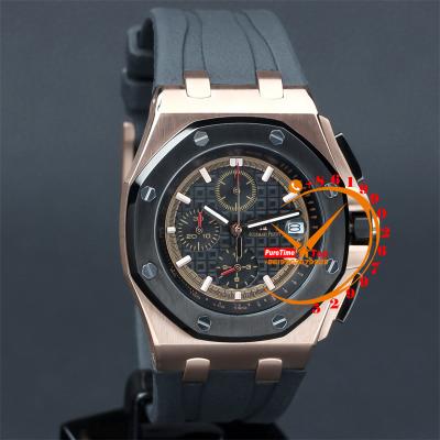 Z02 Royal Oak 26405 Rose Gold Black Dial Miyota Quartz Chronograph Rubber Strap Stopwatch 38 Styles