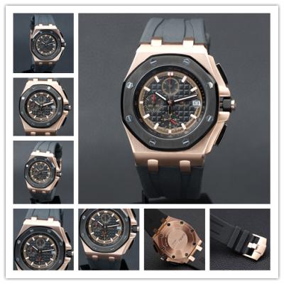 Z02 Royal Oak 26405 Rose Gold Black Dial Miyota Quartz Chronograph Rubber Strap Stopwatch 38 Styles