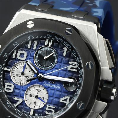 Z18A 26400 Royal Oak Offshore Miyota Quartz Chronograph D-Blue Dial Camouflage Rubber Stopwatch 12 Styles