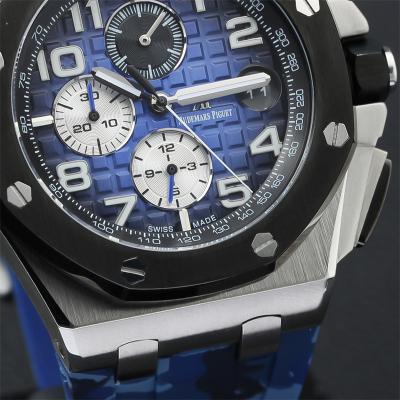 Z18A 26400 Royal Oak Offshore Miyota Quartz Chronograph D-Blue Dial Camouflage Rubber Stopwatch 12 Styles