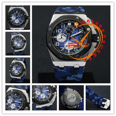 Z18A 26400 Royal Oak Offshore Miyota Quartz Chronograph D-Blue Dial Camouflage Rubber Stopwatch 12 Styles