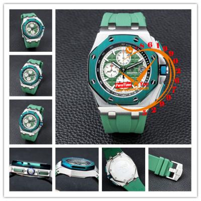 Z18C 26400 Royal Oak Offshore Miyota Quartz Chronograph Green Dial Green Rubber 12 Styles