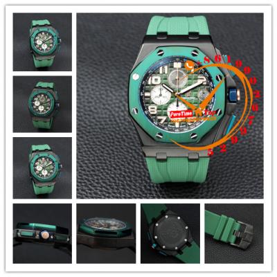 Z18D 26400 Royal Oak Offshore Miyota Quartz Chronograph Green Dial Green Rubber 12 Styles