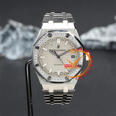 Z23 15451 Royal Oak 37mm Diamonds Bezel Gray Dial Automatic Womens Watch Stainless Steel Bracelet  28 Styles