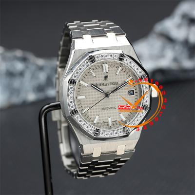 Z23 15451 Royal Oak 37mm Diamonds Bezel Gray Dial Automatic Womens Watch Stainless Steel Bracelet  28 Styles