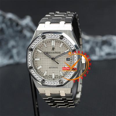 Z23 15451 Royal Oak 37mm Diamonds Bezel Gray Dial Automatic Womens Watch Stainless Steel Bracelet  28 Styles