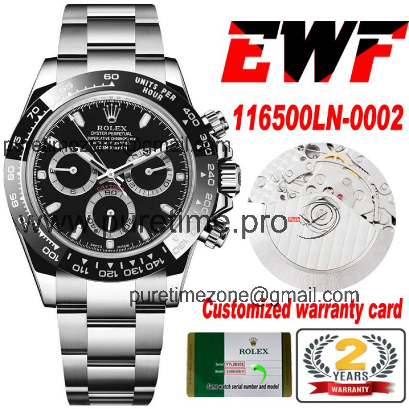 EWF Daytona 116500 A7750 Automatic Mens Watch Panda Black Dial 904L Steel Bracelet 1:1 Best Edition