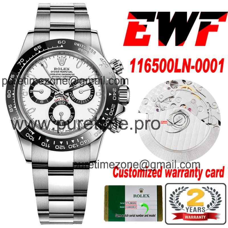 EWF Daytona 116500 A7750 Automatic Mens Watch Panda White Dial 904L Steel Bracelet 1:1 Best Edition