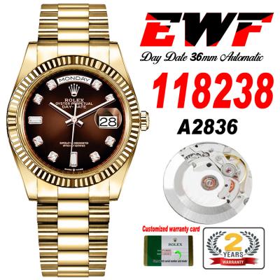 EWF DayDate 36 128238 A2836 Automatic Mens Watch Y...