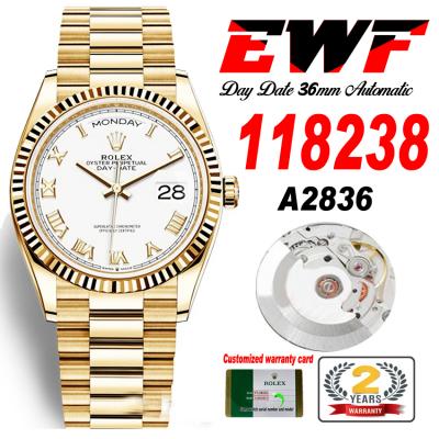 EWF DayDate 36 128238 A2836 Automatic Mens Watch Y...