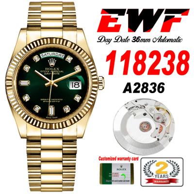 EWF DayDate 36 128238 A2836 Automatic Mens Watch Y...