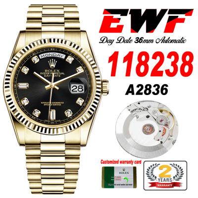 EWF DayDate 36 128238 A2836 Automatic Mens Watch Y...