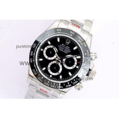 EWF Daytona 116500 A7750 Automatic Mens Watch Panda Black Dial 904L Steel Bracelet 1:1 Best Edition