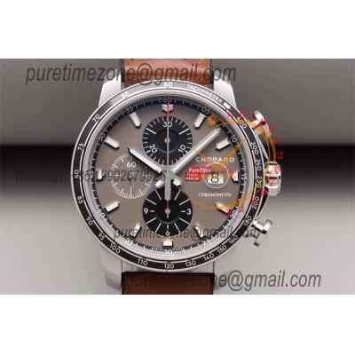 Mille Miglia 168571 SS V7F 1:1 Best Edition Gray Dial on Brown Gummy Strap A7750 Automatic Chronograph Mens Watch