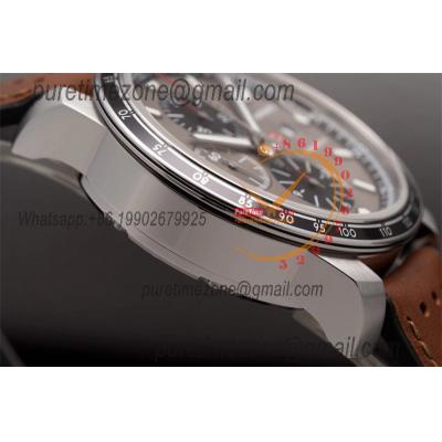 Mille Miglia 168571 SS V7F 1:1 Best Edition Gray Dial on Brown Gummy Strap A7750 Automatic Chronograph Mens Watch