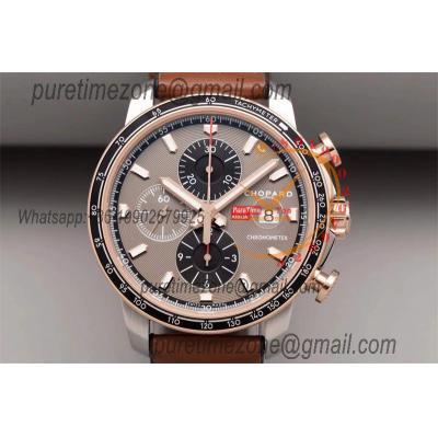 Mille Miglia 168571 SS V7F 1:1 Best Edition Gray Black Dial Brown Gummy Strap A7750 Automatic Chronograph Mens Watch