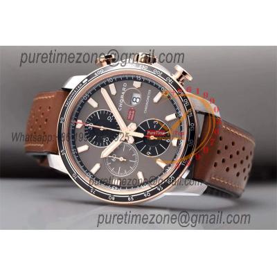 Mille Miglia 168571 SS V7F 1:1 Best Edition Gray Black Dial Brown Gummy Strap A7750 Automatic Chronograph Mens Watch