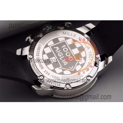 Mille Miglia 168571 SS V7F 1:1 Best Edition White Dial on Black Rubber Strap A7750 Automatic Chronograph Mens Watch