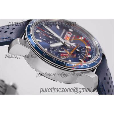 Mille Miglia 168571 SS V7F 1:1 Best Edition Blue Dial on Blue Rubber Strap A7750 Automatic Chronograph Mens Watch