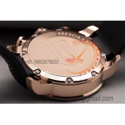 Mille Miglia 168571 SS V7F 1:1 Best Edition Rose Gold Black Dial on Black Rubber Strap A7750 Automatic Chronograph Mens 