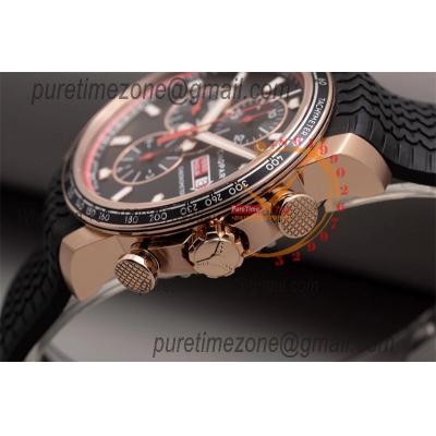 Mille Miglia 168571 SS V7F 1:1 Best Edition Rose Gold Black Dial on Black Rubber Strap A7750 Automatic Chronograph Mens 