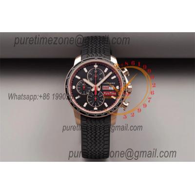 Mille Miglia 168571 SS V7F 1:1 Best Edition Rose Gold Black Dial on Black Rubber Strap A7750 Automatic Chronograph Mens 