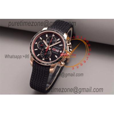 Mille Miglia 168571 SS V7F 1:1 Best Edition Rose Gold Black Dial on Black Rubber Strap A7750 Automatic Chronograph Mens 