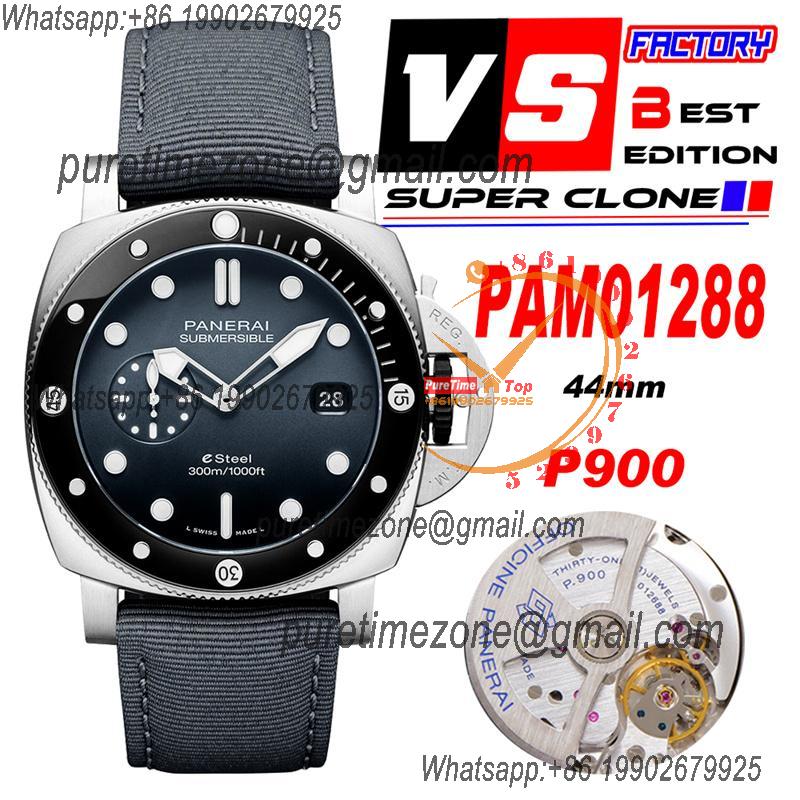 PAM01288 Submersible QuarantaQuattro ESteel Grigio Roccia P900 Automatic Mens Watch VSF Best Edition Gray Dial Nylon