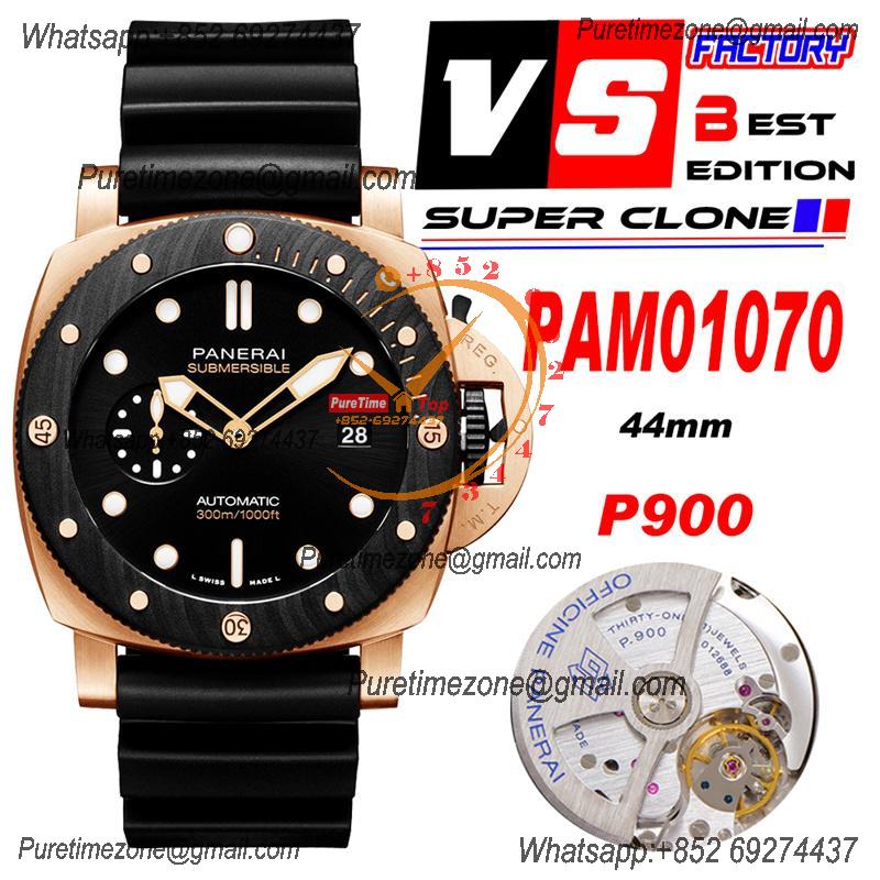 PAM01070 Submersible QuarantaQuattro Goldtech OroCarbo P900 Automatic Mens Watch VSF 44mm 1:1 Best Edition Black Dial o