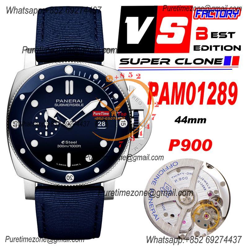 PAM01289 Submersible QuarantaQuattro Blu Profondo P900 Automatic Mens Watch VSF 1:1 Best Edition Blue Dial Nylon Strap