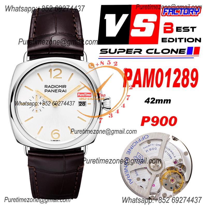 PAM01292 Radiomir Quaranta P900 Automatic Mens Watch 40mm VSF 1:1 Best Edition White Dial Brown Leather Strap