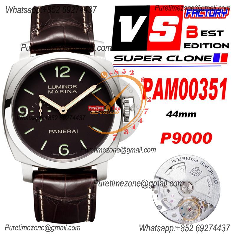 PAM00351 Luminor Marina 1950 3 Days P9000 Automatic Mens Watch VS 1:1 Best Edition Brown Leather Strap