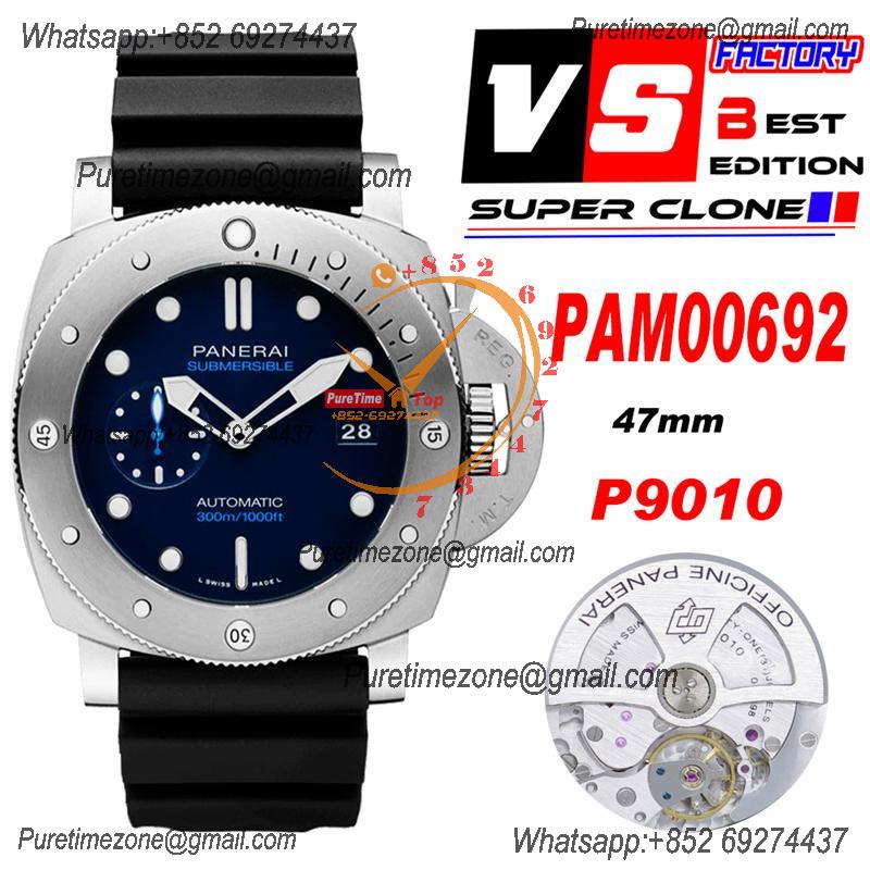 PAM00692 Submersible BMG-Tech Titanium P9010 Automatic Mens Watch VSF 1:1 Best Edition Black Rubber Strap