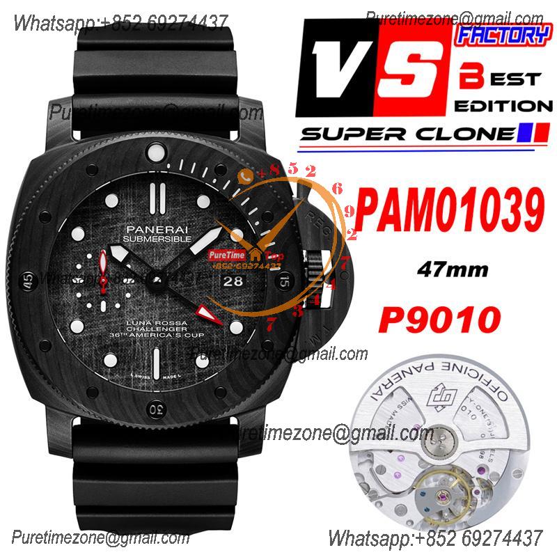 PAM01039 Submersible Luna Rossa Carbotech P9010 Automatic Mens Watch VSF Best Edition Grey Sail Dial Black Rubber Strap