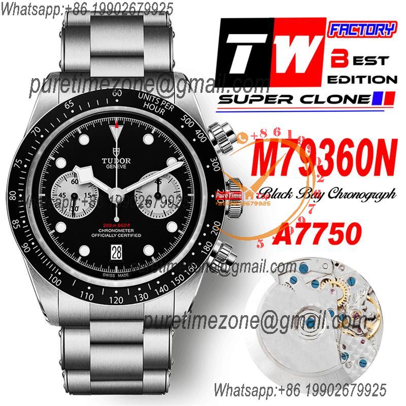 M79360N BLACK BAY CHRONO Automatic Chronograph Mens Watch TWF Black Dial Stainless Steel Bracelet Super Clone