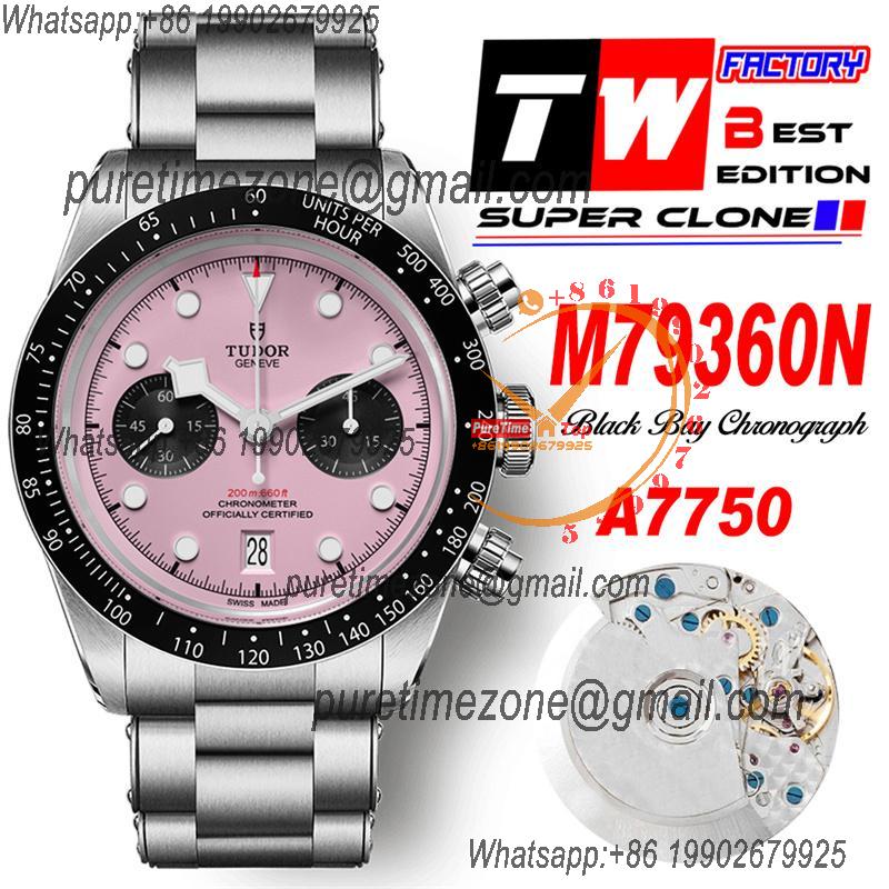 M79360N BLACK BAY CHRONO Automatic Chronograph Mens Watch TWF Pink Dial Stainless Steel Bracelet Super Clone