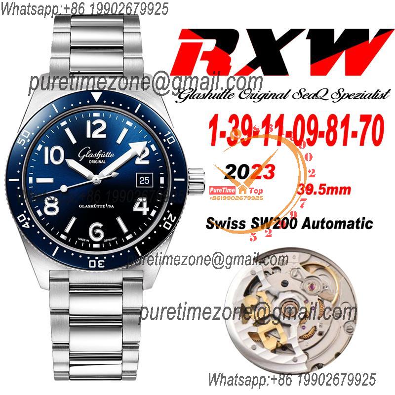 Spezialist 39.5mm SW200 Automatic Mens Watch 1-39-11-09-81-70 RXWF 1:1 Best Edition Blue Dial SS Bracelet