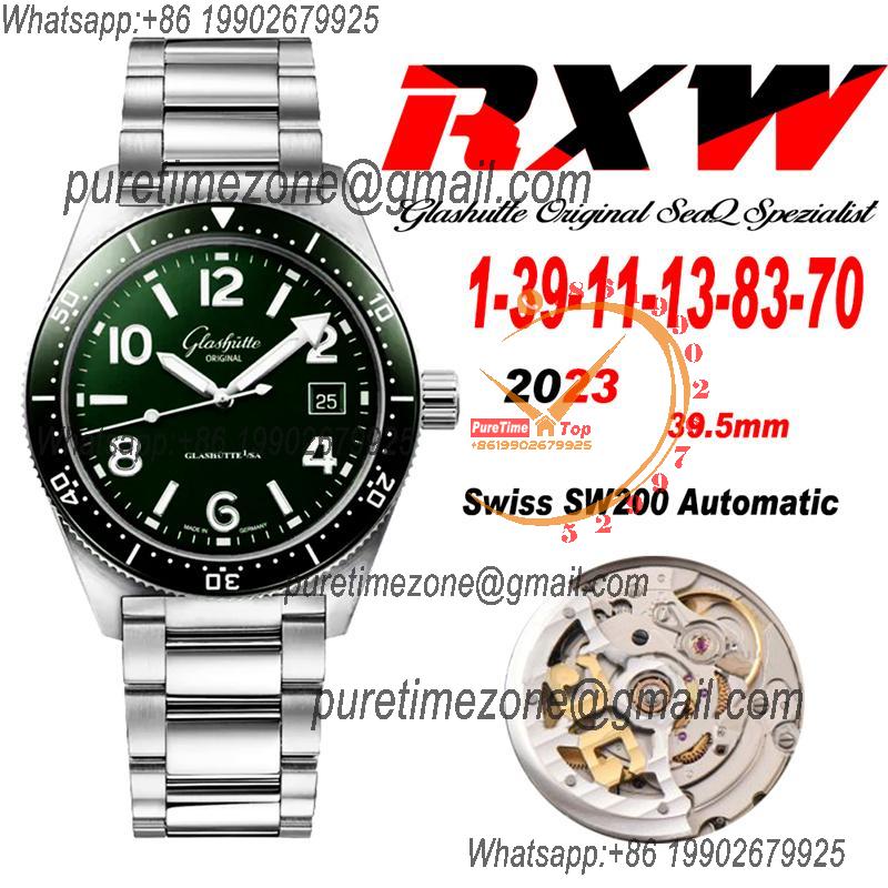 Spezialist 39.5mm SW200 Automatic Mens Watch 1-39-11-13-83-70 RXWF 1:1 Best Edition Green Dial SS Bracelet