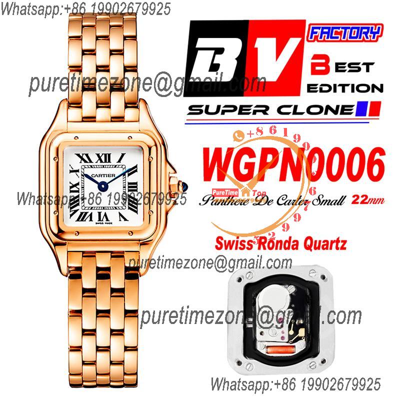 WGPN0006 Swiss Ronda Quartz Ladies Watch BVF 22mm Small Rose Gold White Dial SS Bracelet Best Ediiton